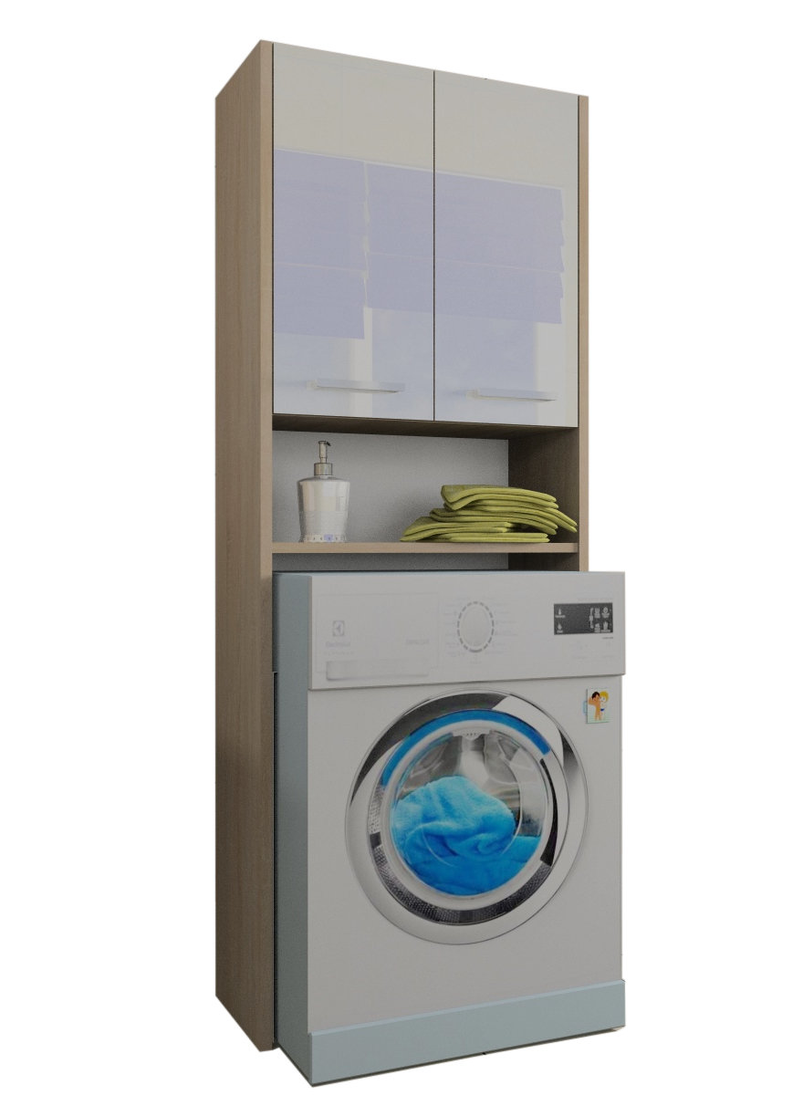 Szafka Łazienkowa Nad Pralke Luna 64 Cm  Połysk Akryl Sonoma