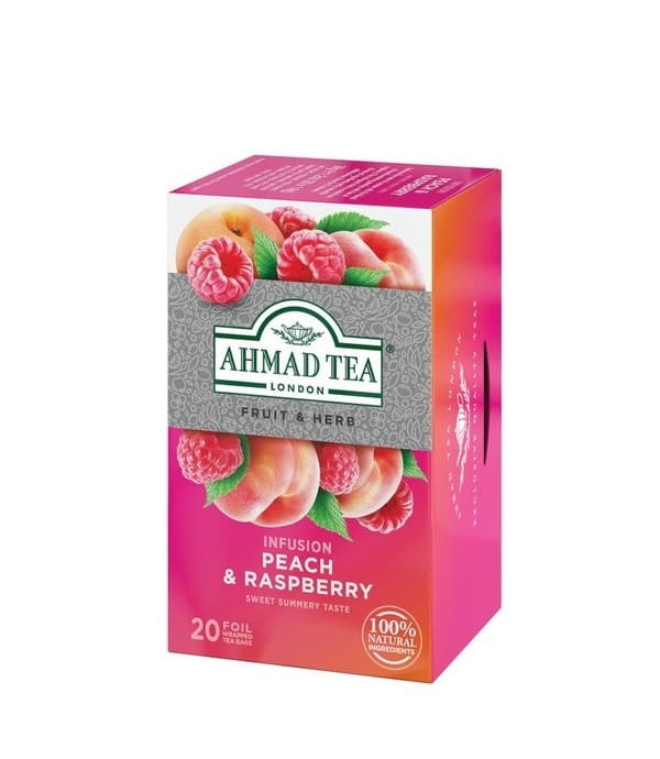 Ahmad Tea Peach & Raspberry Herbata 20 Torebek