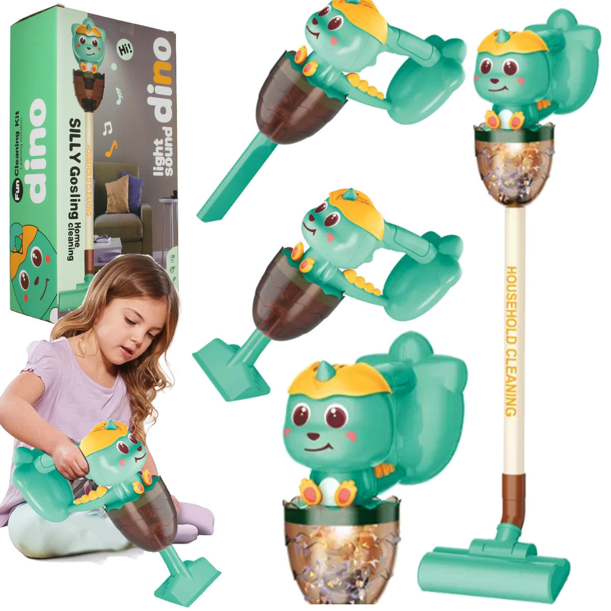 Odkurzacz Dla Dzieci Dinuś Pionowy Funkcja Ssania U936