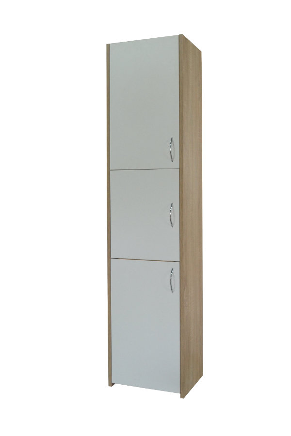 Słupek Łazienkowy Adaś 3D Sonoma + Front Biały 40 Cm