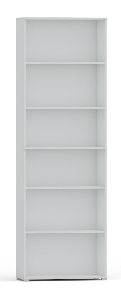 Regał Pola 215X60 Cm Biały, 6 Półek Na Książki I Segregatory