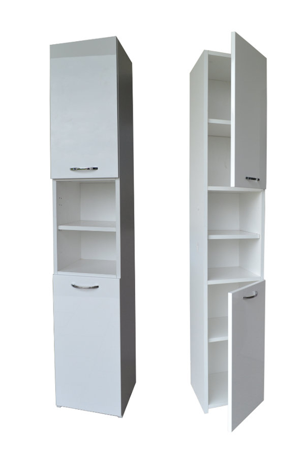 Słupek Łazienkowy Antek 2D Biały 40 Cm Lakierowany Wysoki Połsyk