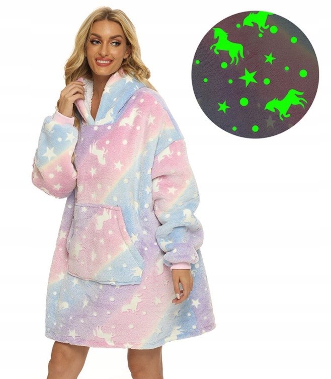 Ciepły Koc Z Rękawami Oversize Futrzak 2W1 Gruby Xxl [74Kq]