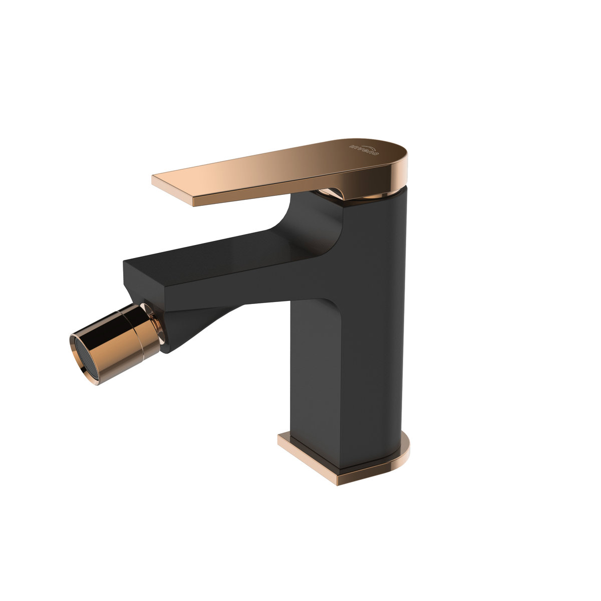 INVENA BATERIA BIDETOWA 13,2 cm +korek czarny mat/różowe złoto-miedź MIDNIGHT BB-35-014