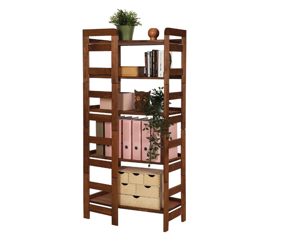 Regał Modułowy Wewnętrzny 159,2X72X44,8Cm 5 Półek Berdo Olejowany Drewno Sosnowe Brązowy Rr2_Nw3X072_0_R0_F1 / Wamar-Sosenka