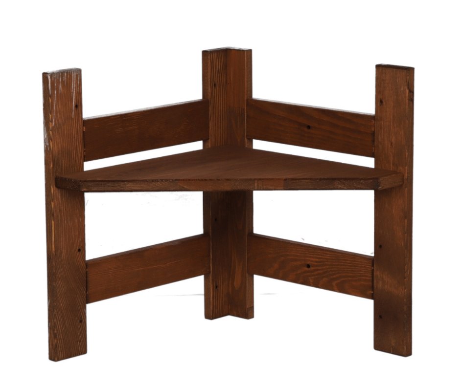 Moduł Nadstawka Narożna 38,4X34,4X34,4Cm 1 Półka Berdo Olejowany Drewno Sosnowe Brązowy R2Nz_39X035X34_Rf1 / Wamar-Sosenka