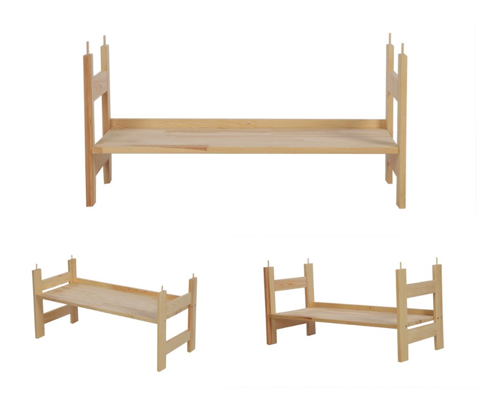 Moduł Nadstawka Prosta 38,4X80X34,4 Cm 1 Półka Berdo Surowy Drewno Sosnowe Naturalny R2Np_39X080X34_Nf1 / Wamar-Sosenka