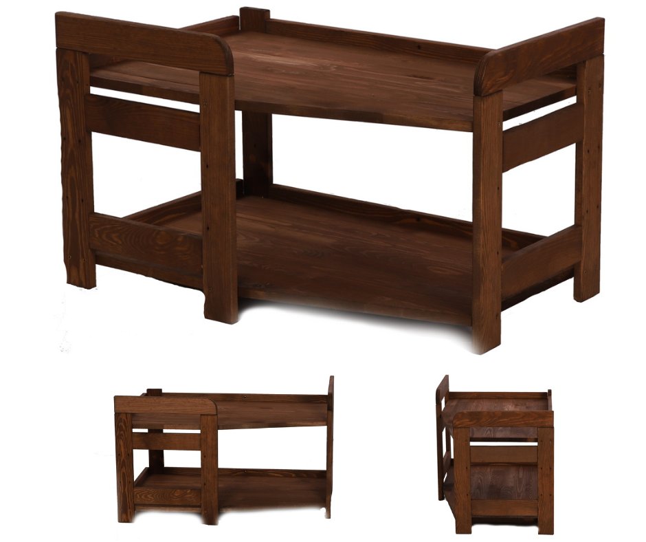 Regał Modułowy Wewnętrzny 44X72X44,8Cm 2 Półki Berdo Olejowany Drewno Sosnowe Brązowy R2Pw_44X072X45_Rf1 / Wamar-Sosenka