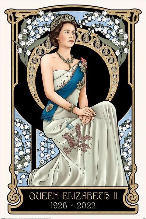 Queen Elizabeth Ii 1926 - 2022 Plakat 61X91Cm