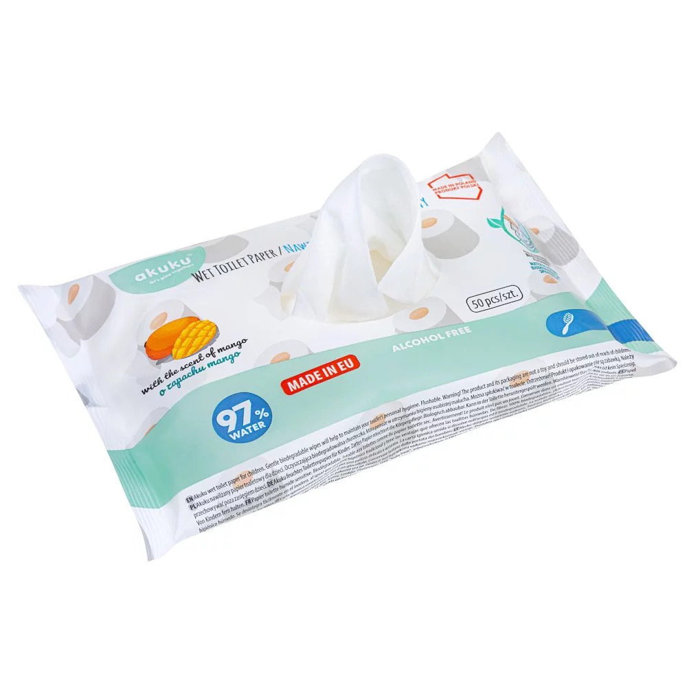 Akuku Papier nawilżany 97% wody 50szt A0030