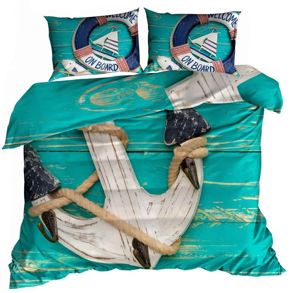 Pościel 3D Bawełna Satyna 200X220Cm Kotwica