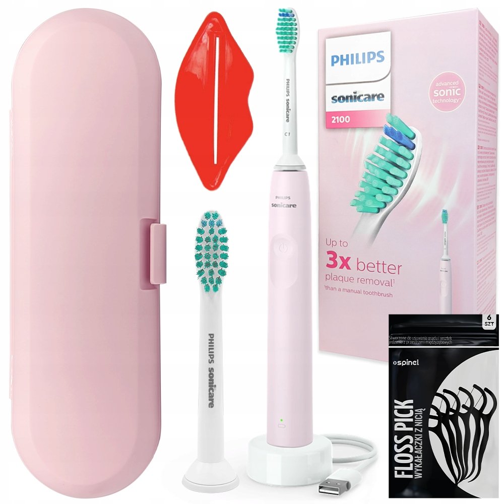 Szczoteczka Philips HX3651/11 różowa + etui pudrowy róż + org. Philips Proresult