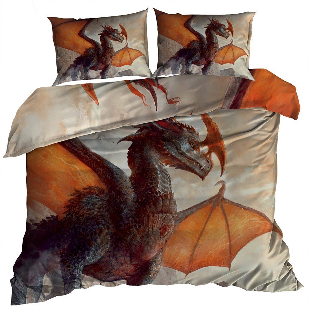 Pościel 3D bawełna satyna 160x200cm SMOK DRAGON
