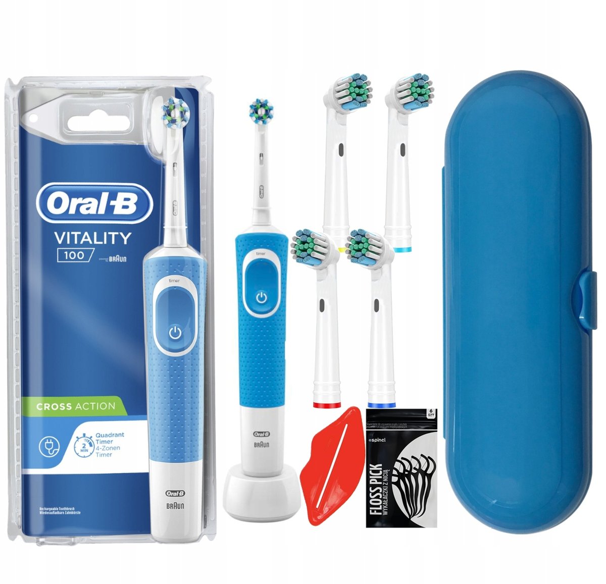 Zestaw Oral-B Vitality 100 Niebieska + Zam. 