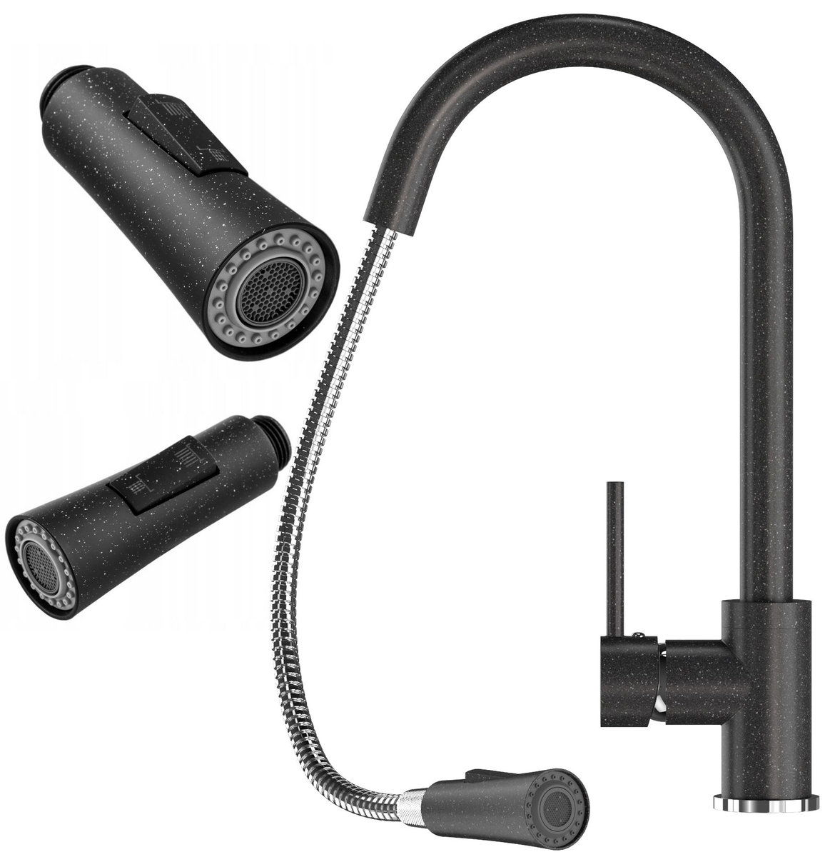 Bateria Kuchenna Wyciągana Wylewka Libra Granit