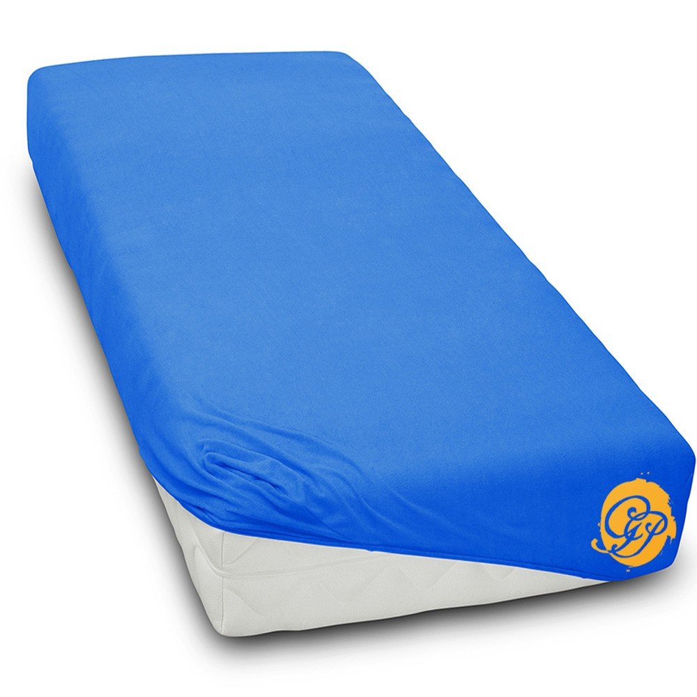 Prześcieradło Bawełniane Jersey 90X200Cm Niebieski