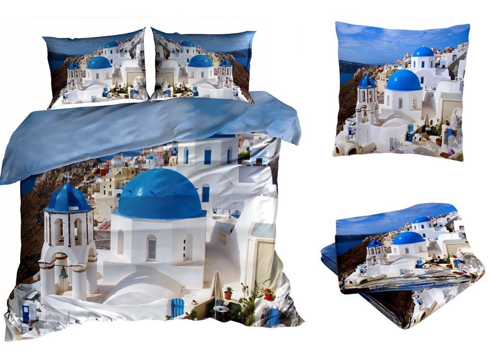 Pościel Satyna Bawełniana 200X220Cm Grecja Z Prześcieradłem 3D
