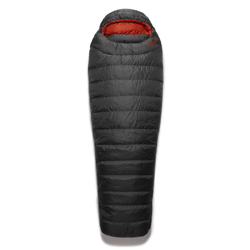 Rab Ascent 500 Sleeping Bag Long, szary Left Zipper 2022 Śpiwory puchowe QSD-35-GRH-LNG-LZ