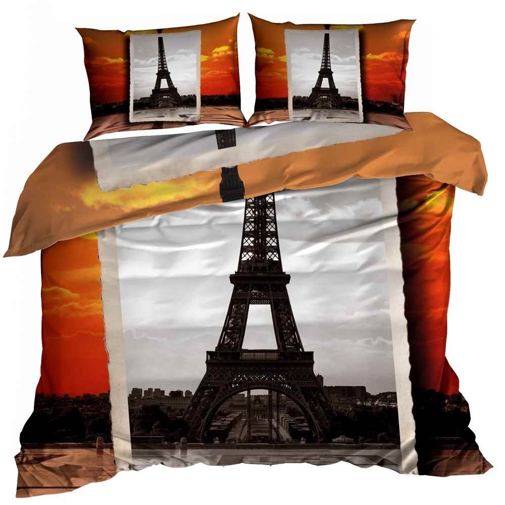 Pościel Bawełna Satyna 3D 200X220Cm Wieża Eiffla 67