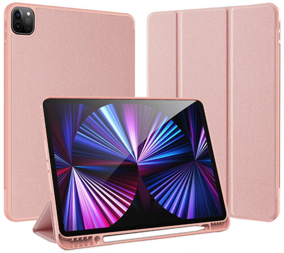 Etui Z Ramką Do Apple Ipad Pro 12.9" 2021 Jasnoróżowy