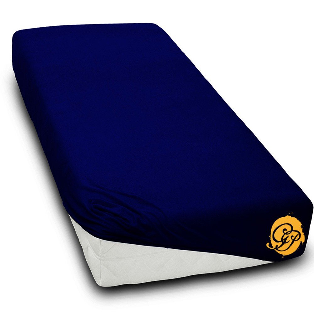 Prześcieradło Bawełniane Jersey 180X200Cm Granat