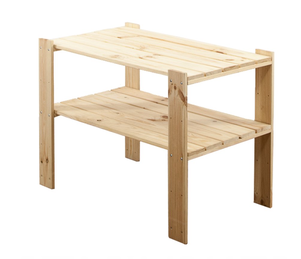 Maxi Surowy Regał Drewniany 64X80X50 Cm 2 Półki Ażurowe Drewno Sosnowe Naturalny Maxi-2Ma / Wamar-Sosenka