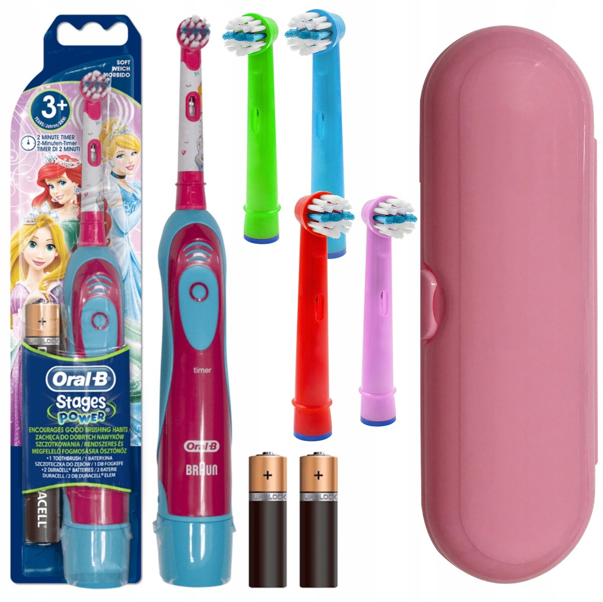 Szczoteczka Oral-B Advance Księżniczki + Zam. Kids Color X4 + Zam. Etui 