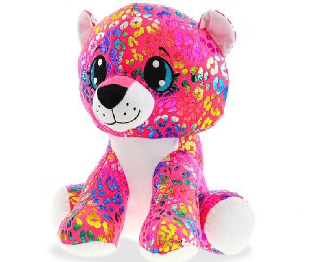 Leopard Różowy Pluszowa Maskotka Przytulanka 35 Cm