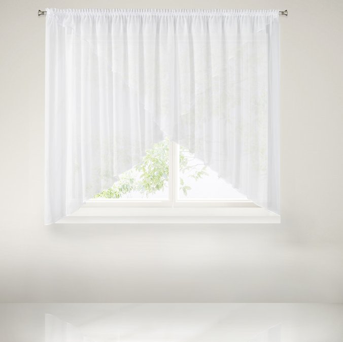 Firana Gotowa Na Taśmie, 400X145, Biała Gładka, Fag-2