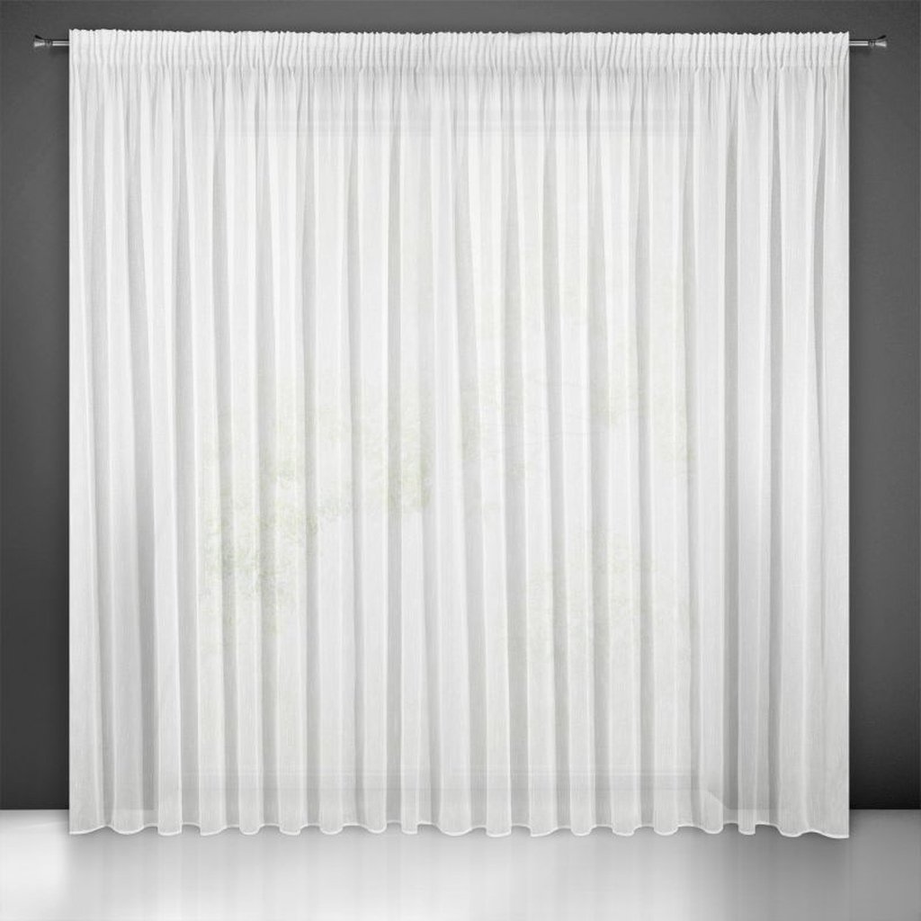 Firana Gotowa Na Taśmie, 300X160, Biała Gładka, Fwa-01