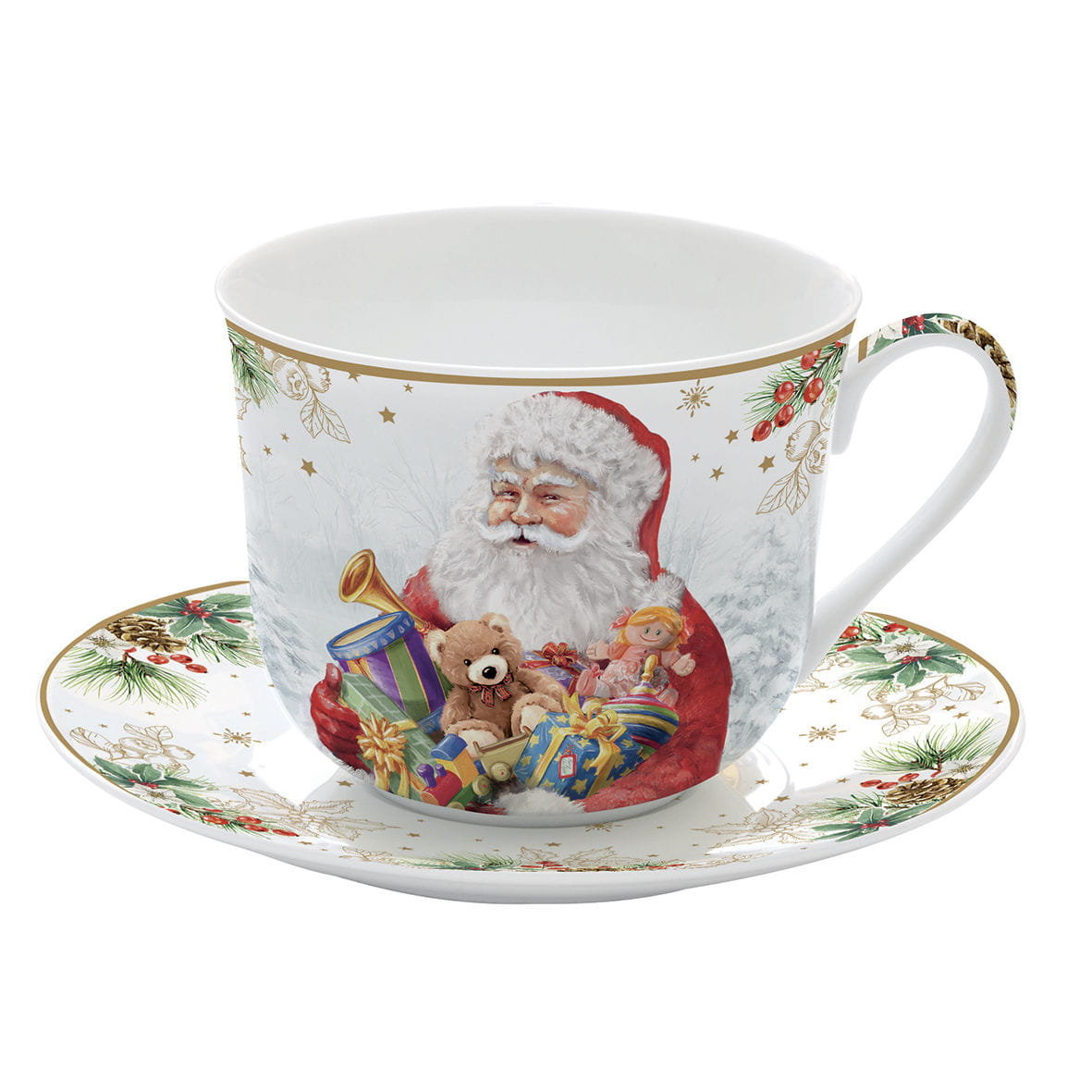 Easy Life/Nuova R2S, Filiżanka 400Ml Ze Spodkiem - Santa Is Coming