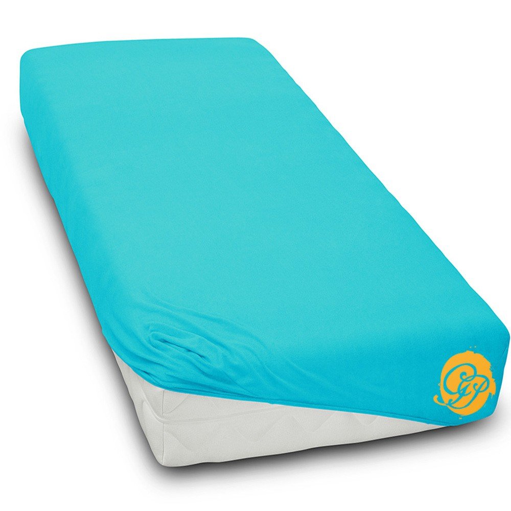 Prześcieradło Bawełniane Jersey 140X200Cm Turkus