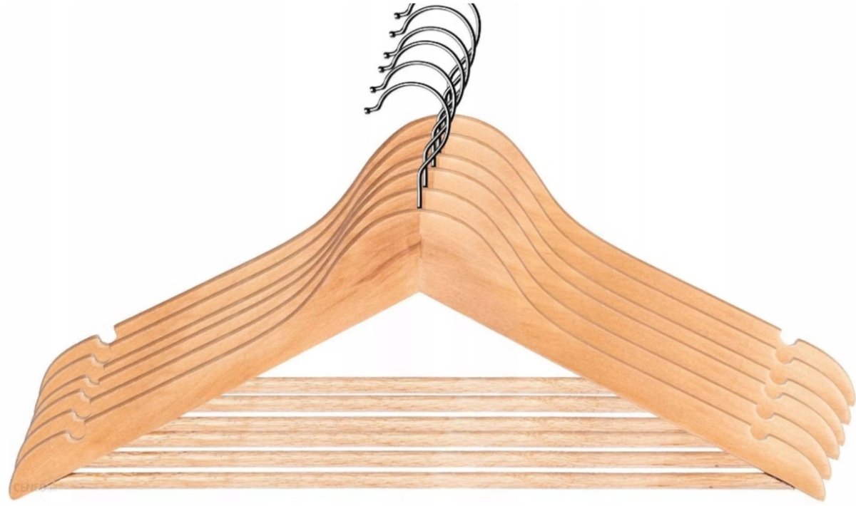 WIESZAKI UBRANIOWE NA UBRANIA DREWNIANE 10 szt
