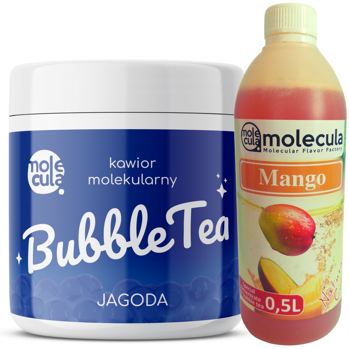 Zestaw Bubble Tea - Kuleczki Jagoda, Syrop Mango, Kubki I Słomki