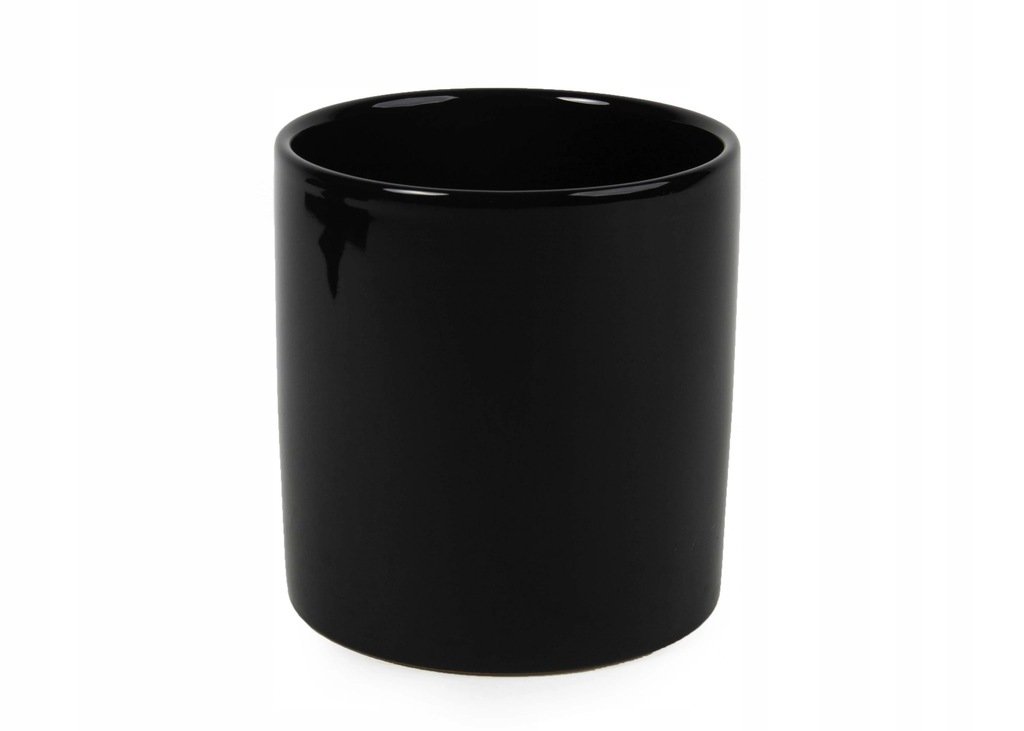 Osłonka Na Doniczkę Ceramiczna Czarna 8 Cm