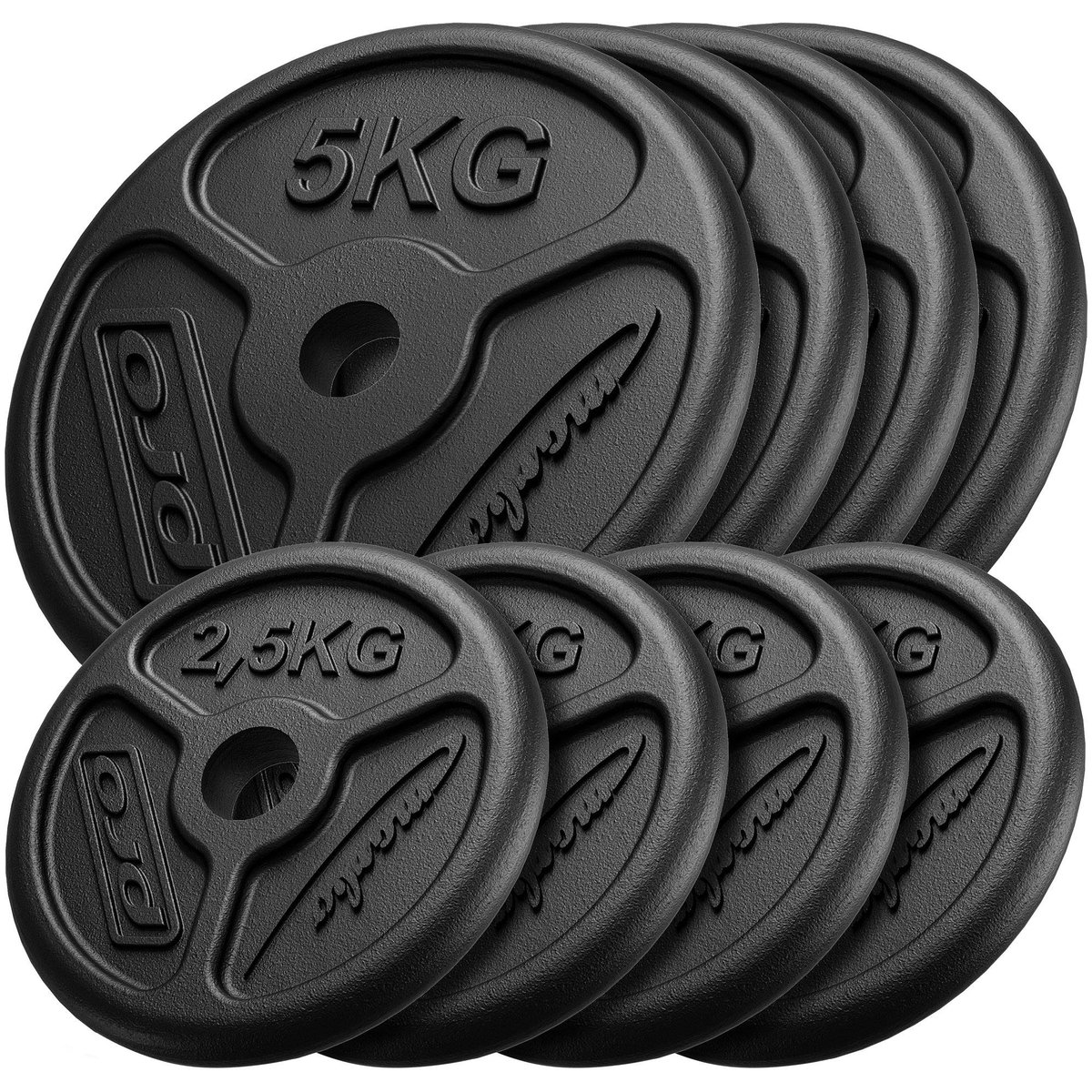 Zestaw obciążeń żeliwnych slim 30 kg / 4 x 5 kg + 4 x 2,5 kg - Marbo Sport