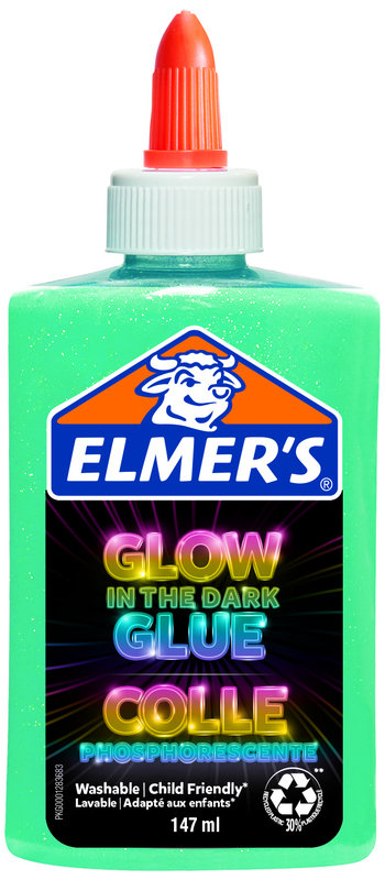 Фото - Канцелярський клей Elmers Glow-In-The-Dark klej rzemieślniczy niebieski 147ml butelka 