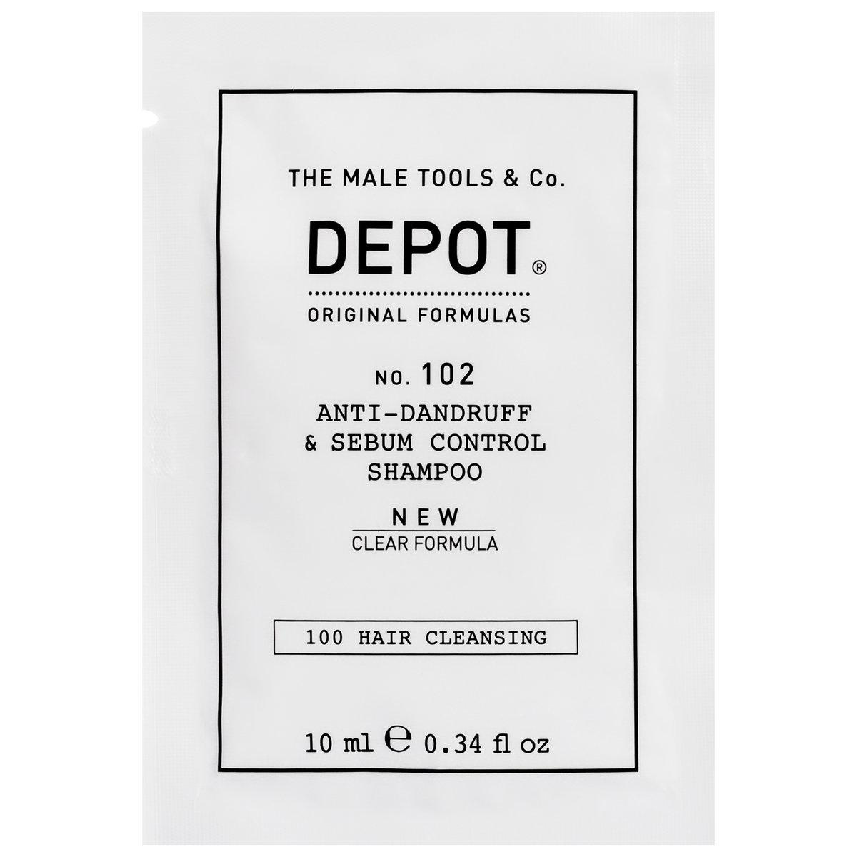 Depot, NO. 102 Anti-Dandruff, Przeciwłupieżowy szampon do włosów dla mężczyzn oczyszczający bez SLS, 10 ml