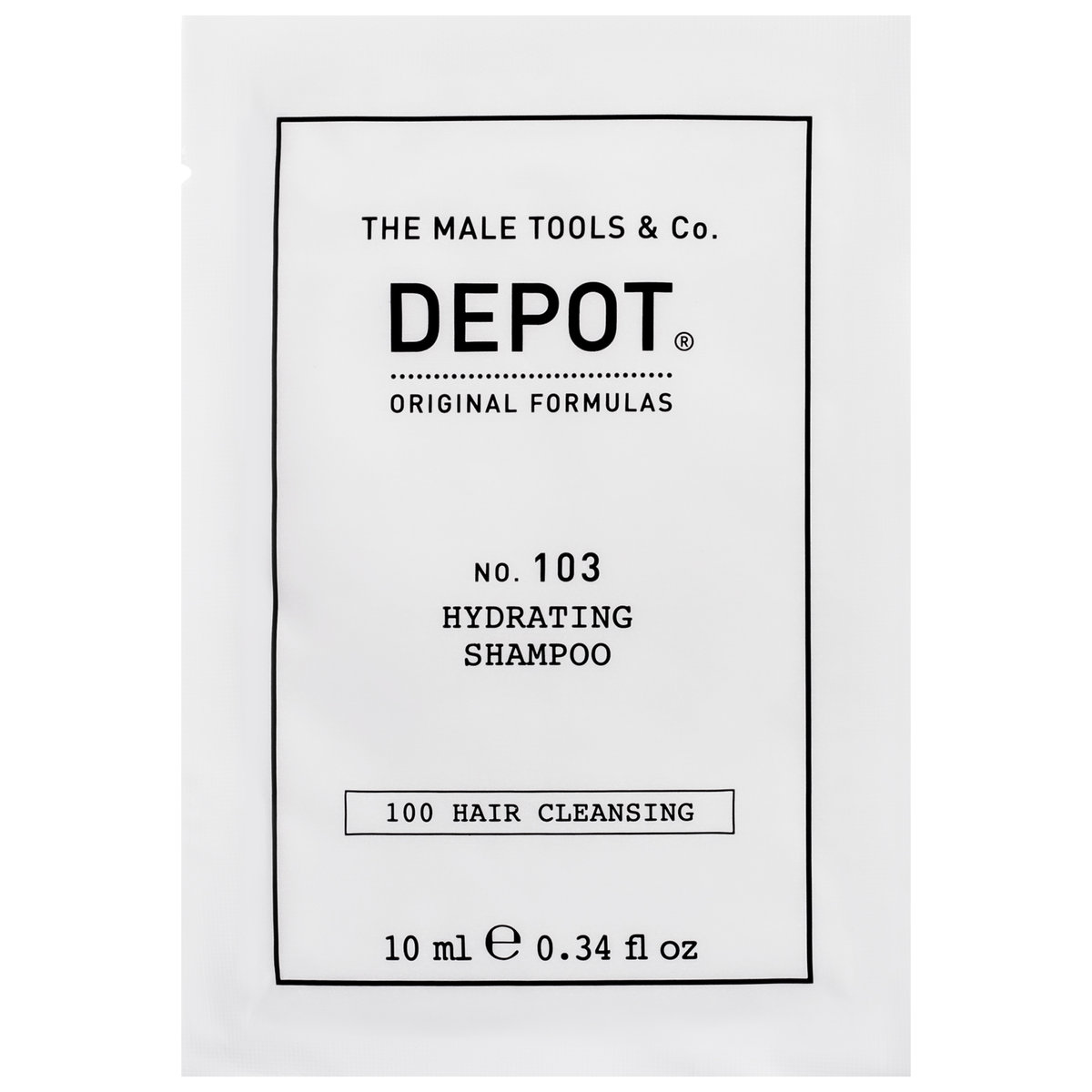 Depot, NO. 103 Hydrating, Nawilżający szampon do włosów dla mężczyzn, z imbirem, olejem makadamia, aloesem, 10 ml