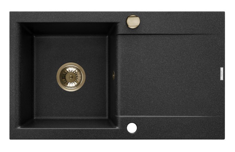 Invena Tesalia zlewozmywak granitowy 76x44 cm czarny AZ-01-Z43