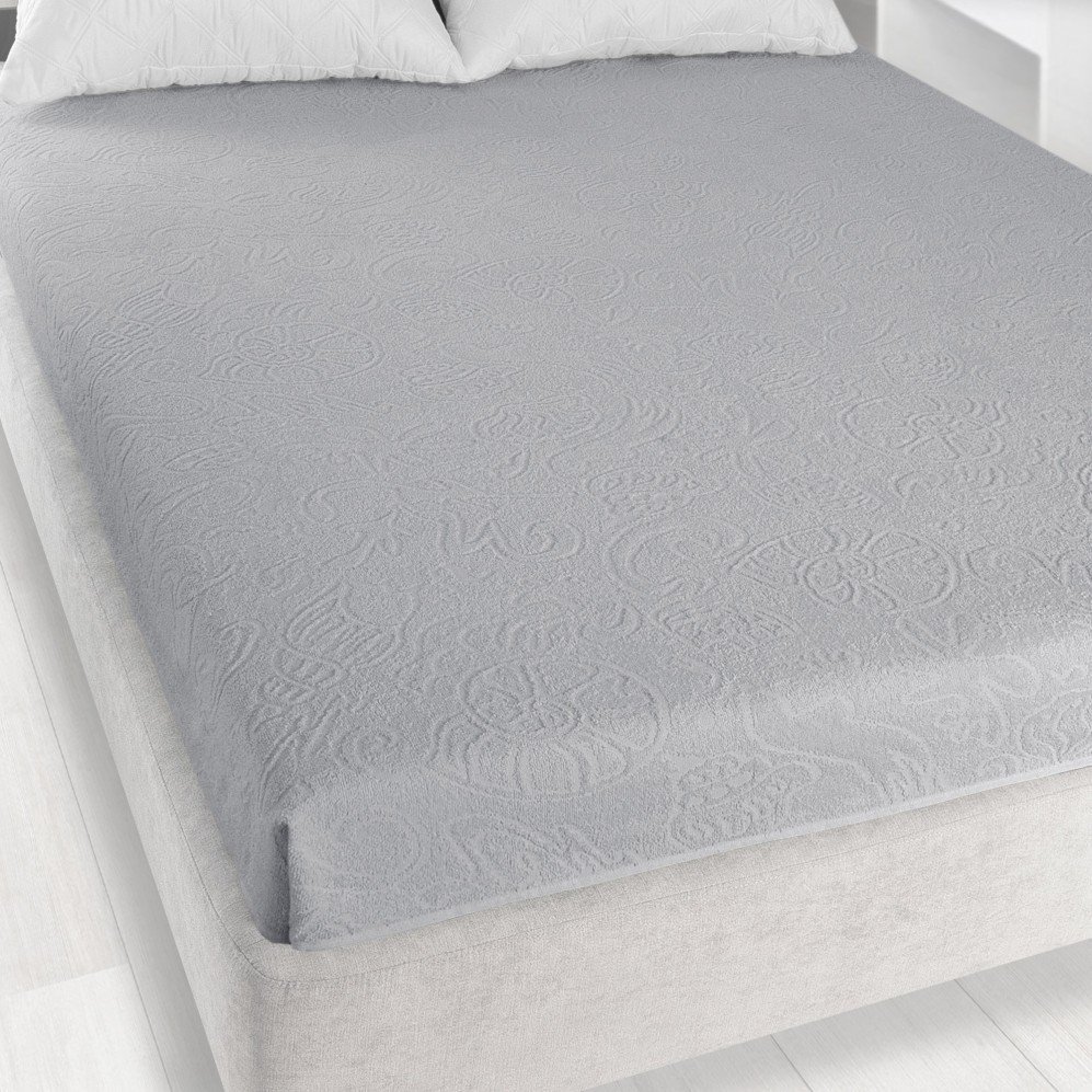 Prześcieradło Frotte Żakardowe Bez Gumki 175X220Cm Platynowy