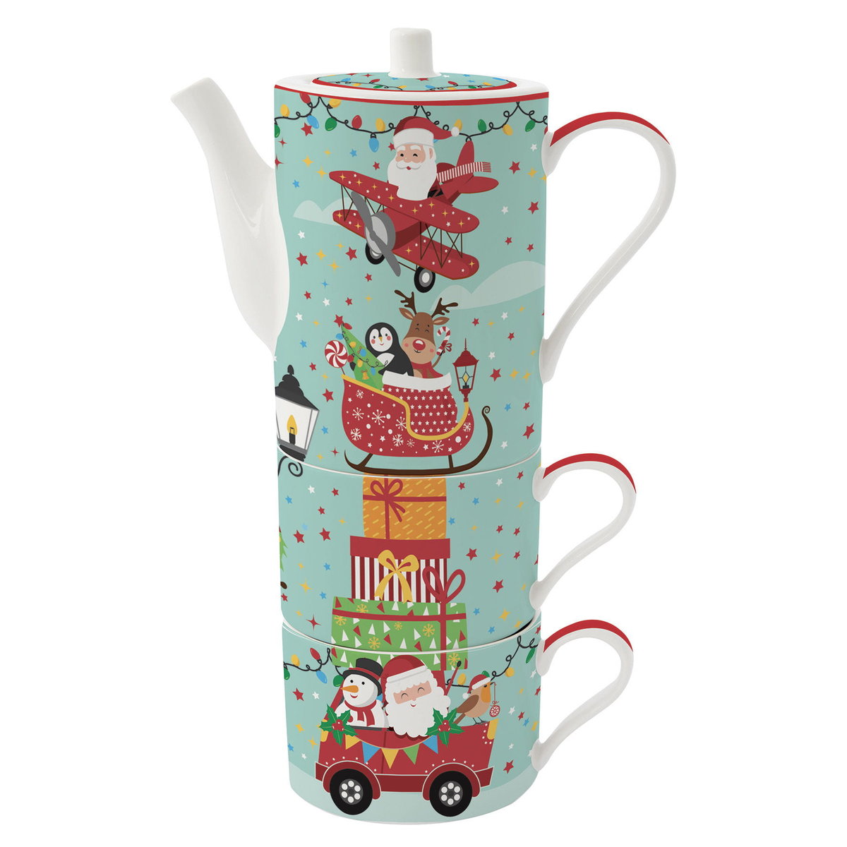 Easy Life/Nuova R2S, Kpl. Czajniczek +2X Kubek Tea For Two - Christmas In Easy Life