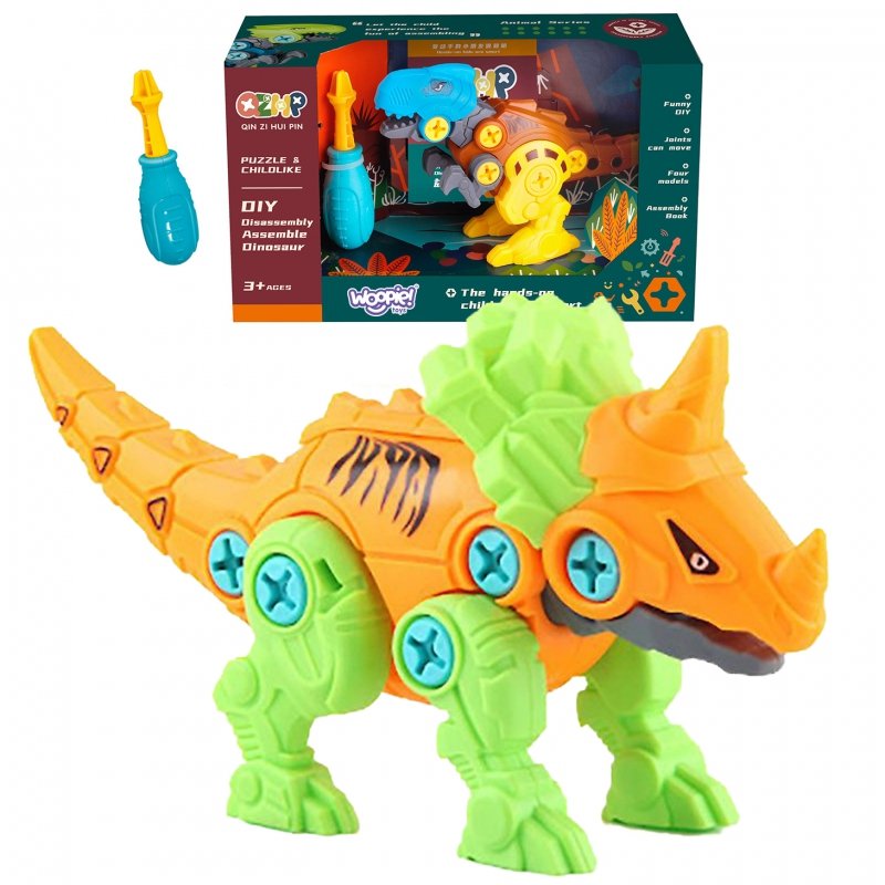 Woopie Figurka Woopie WOOPIE Dinozaur do Skręcani Ceratops Zestaw Konstrukcyjny w Pudełku + Śrubokręt 5904326940994