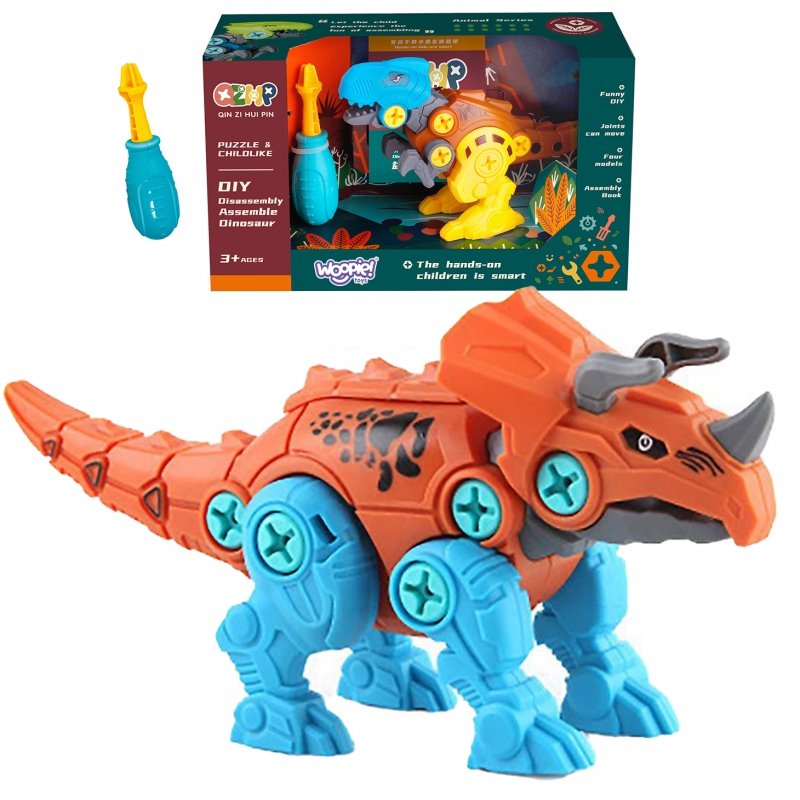 Woopie Figurka Woopie WOOPIE Dinozaur do Skręcani Triceratops Zestaw Konstrukcyjny w Pudełku + Śrubokręt 5904326941021