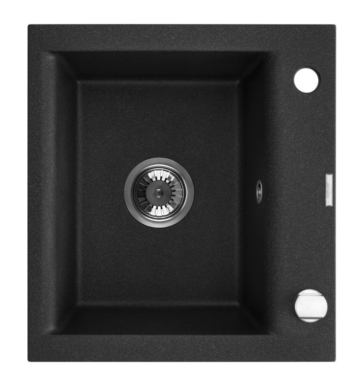 Invena Tesalia zlewozmywak granitowy 48x44 cm czarny AZ-01-041