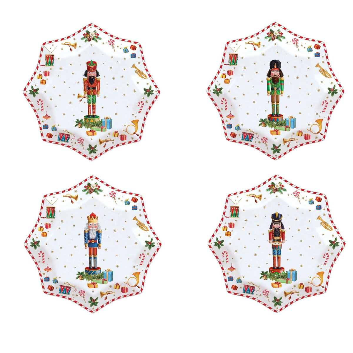 Easy Life/Nuova R2S, Cztery Talerzyki 16Cm Z Porcelany Vintage Nutcrackers
