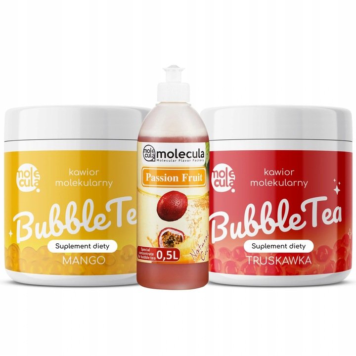 Zestaw Bubble Tea - Truskawka I Mango, Syrop Marakuja, Kubki I Słomki