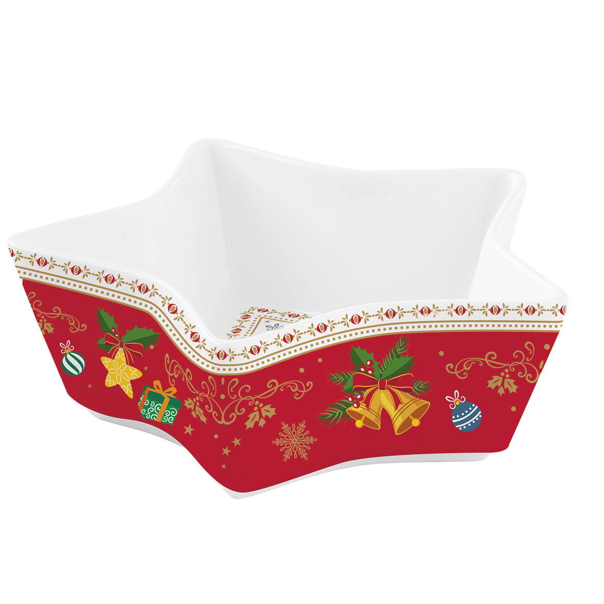 Easy life Miska Salaterka Porcelanowa Magic X-Mass Balls Biało-Czerwona Wh