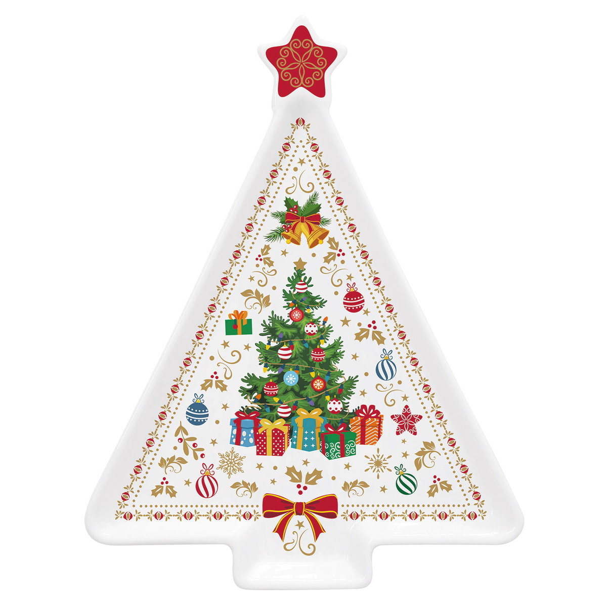 Easy life Talerz Dekoracyjny Porcelanowy Christmas Tree Biały 21,5 Cm Wh
