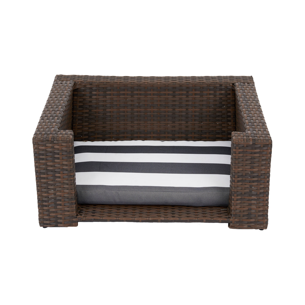 Teamson Pets Clotho Zewnątrz Wewnątrz Rattan Kot lub Mały Pies Podwyższony Leżak ze Zdejmowaną Poduszką do Prania Brązowy ST-N10005-UK